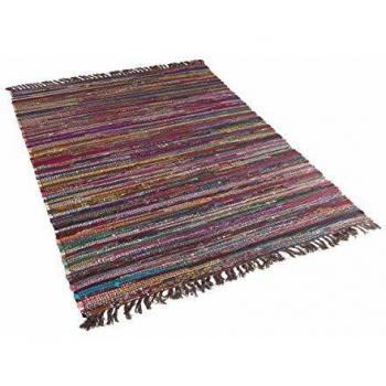 Alfombra de diseño multicolor oscuro 140 x 200 cm de algodón