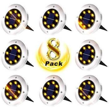 Solar Pathway Lights, Upgraded Waterproof In-Ground Lights for Lawn and Driveway