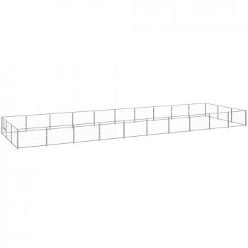 VidaXL Perrera 30 m² acero color plateado