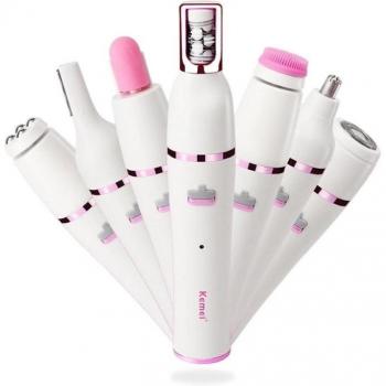 Kemei 7‑Piece Rechargeable Epilator – Full Body, Underarm & Triangle