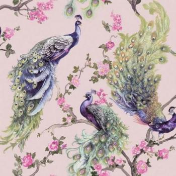 Papel de Parede Menali Peacock 10 m × 53 cm – Versión Verde Texturizada
