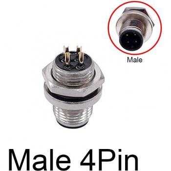M12 Flange Socket Connector Back Mount Waterproof Male Female