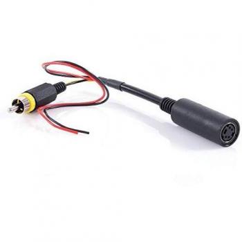Caratec Monitor-Adapter 4-polige Kupplung auf Chinch-Stecker (nur Video), schwarz