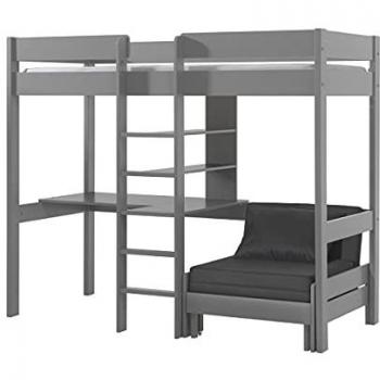 Mezzanine de Chambre VIPACK – Bois Massif, Bureau, Couchage 208x175cm