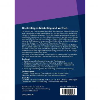 Controlling in Marketing und Vertrieb: Planung, Budgetierung und Performance Measurement