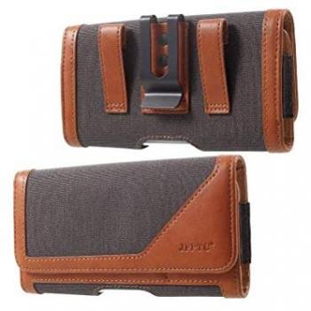 Funda Cinturón de Textil y Piel para Huawei Mate 40 RS (2020) con Clip Metálico