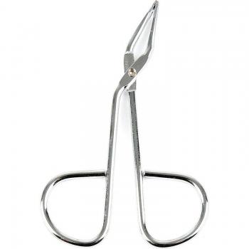 Pince plate à épiler pour sourcils, finition argentée