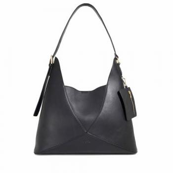 Black Dearest Leather Shoulder Bag – Dune London