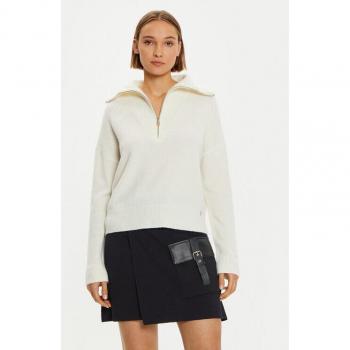 Pull Liujo Femme en Laine avec Fermeture Éclair Blanche