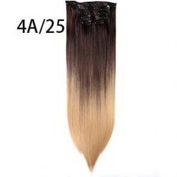 ZYR Clip-In Hair Extensions 6pcs Set High Temperature Fiber
