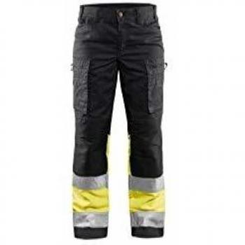 Pantaloni di sicurezza per donne 44 in blu navy e giallo fluorescente