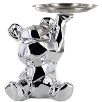 Vide-Poche Ourson en Argent avec Plateau