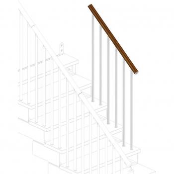 Kit de barandilla Gala de madera blanca y nogal 120cm
