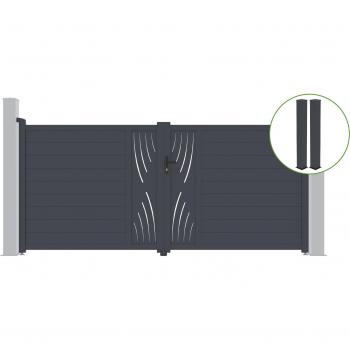 Puerta Veleta Abatible 3,5m H.160cm Aluminio Gris