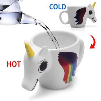 Tasse pour enfants licorne, céramique 3D, changeante, 300ml