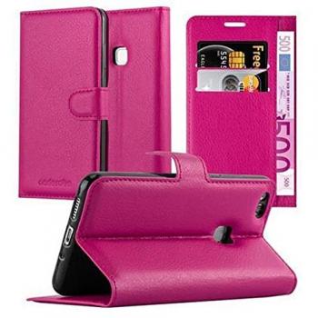 Funda de Cuero Rosa Cereza para Huawei P10 LITE con Soporte