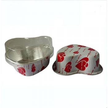 10 Pcs Heart-shaped Foil Pudding Cups 100ml