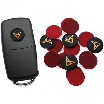Accessoire clé voiture 14 mm aluminium 3D, 4 pièces, logo décoratif