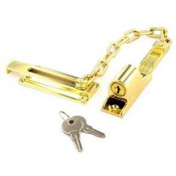 Lockable Door Chain in Brass