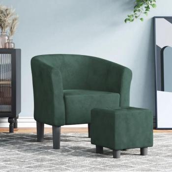Poltrona Verde Cabriolet con Supporto per Piedi