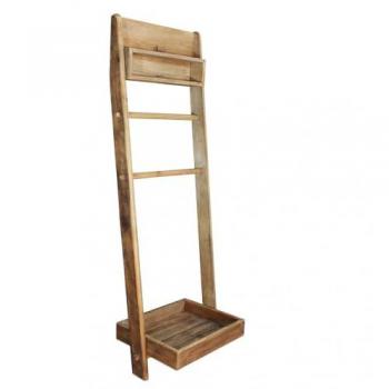 Scaffale da Bagno Biddy in Legno di Pino con 2 Ripiani, Altezza 172 cm