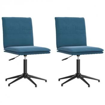 Ensemble de Chaises Accents Bleu Velours