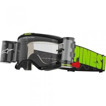 Occhiali da motocross Alpinestars Vision 5 Hollow Roll-Off Nero Verde Unica Taglia
