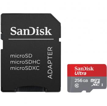 Memoria SanDisk MicroSDXC classe 10 da 256 GB + Adattatore SD
