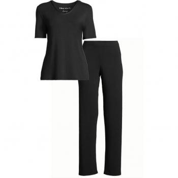 Nina von C. Komfortabler Modal-Pyjama für Damen, Schwarz (46)