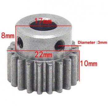 Metalen Tandwiel 20 Tanden Modulus 1 Binnen Diameter 10MM