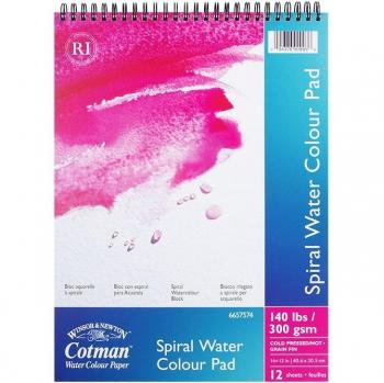 Cotman 300gsm Aquarellpapier Spiralblock 12 Blatt