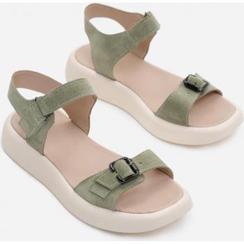 Issa Plus sandalen, daim-leer mix, met gesp