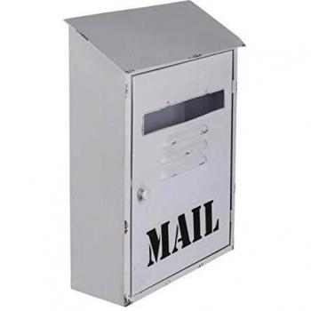 Briefkasten „Mail“ in Weiß, Metallbauweise, 25,5 × 37 cm