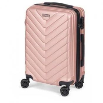 BigBuy Home Soft Pink Suitcase – 38 × 57 × 23 cm with Integrated Cart