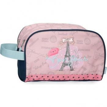 Neceser Bonjour Enso doble compartimento rosa