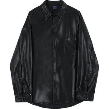 Chaqueta de hombre de cuero PU suave, gran tamaño, negra, nueva, estilo coreano, Primavera 9Y3907