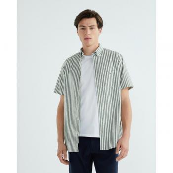Camisa de Algodón Gant Verde con Rayas para Hombre