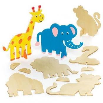 Wooden Jungle Animal Figures (Pack of 10)