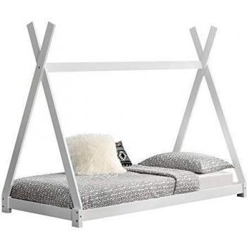 En.casa Kinderbett Onejda Tipi-Design 90x200 cm Weiß