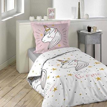 Parure de lit enfant 2 pièces en coton imprimé licorne Lilirose