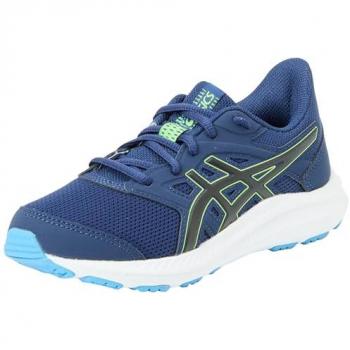 Chaussures d’athlétisme ASICS Jolt 4 Junior en Bleu Marine, Vert et Blanc – 33