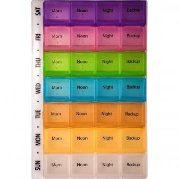 Multicolored PuTwo 7-Day Pill Organiser for Fish Oil Supplements