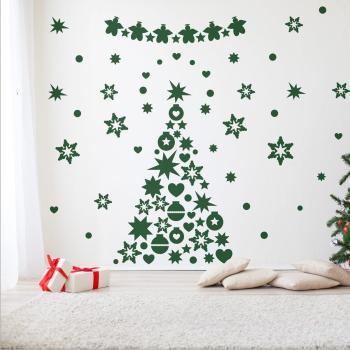 Joyeuse Décoration Vert – Stickers Fêtes 110×50 cm