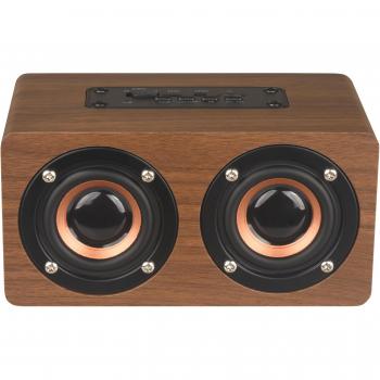 W5 Mini Wireless Portable Speaker with Wood Finish and FM Radio