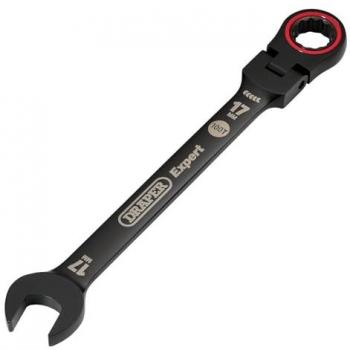 17MM Flex Head Ratchet Spanner Hi-Torq® Metric Flexible Head Ratchet Combination Spanner, Black
