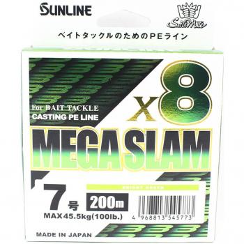 Cuerda de Empuje Sunline PE X8 Mega Slam 200 m Verde Limão