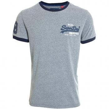 Superdry Classic Logo Ringer Shirt Blizzard Grau XL/XXL