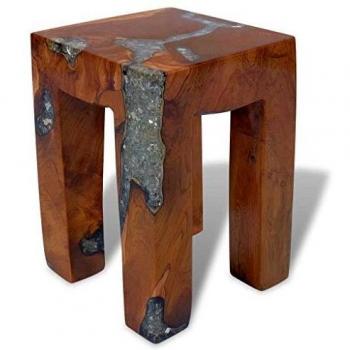 VidaXL Hocker Massivholz Teak und Harz