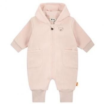 Steiff Mädchen Fleece-Overall, rosa, mit Klappfuß, Größe 74