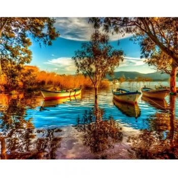 Full Drill Diamond Painting: Tranquil Lake Scene 20x30cm